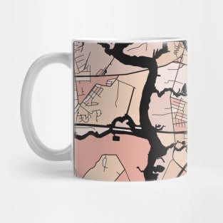 Chesapeake Map Pattern in Soft Pink Pastels Mug